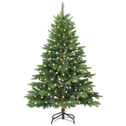 Konstgjord julgran med 150 LED-lampor Grön 120 cm PE och PVC