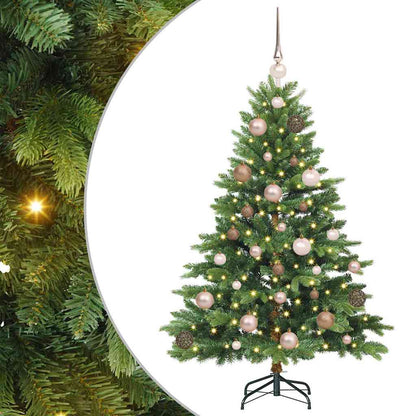 Konstgjord julgran med 150 LED-lampor Grön 120 cm PE och PVC