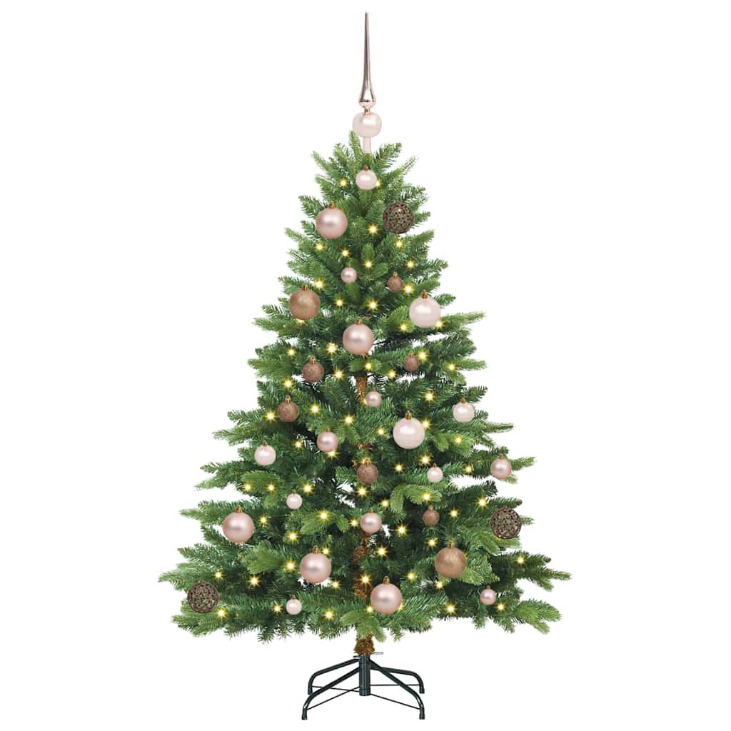 Konstgjord julgran med 150 LED-lampor Grön 120 cm PE och PVC