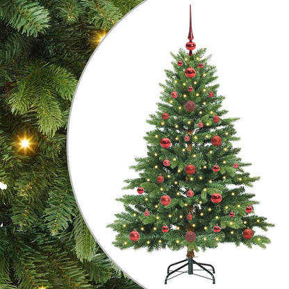 Konstgjord julgran med 150 LED-lampor Grön 120 cm PE och PVC