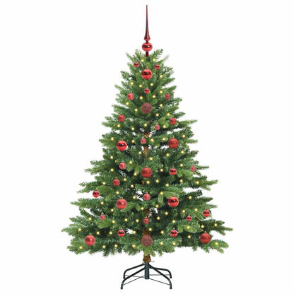 Konstgjord julgran med 150 LED-lampor Grön 120 cm PE och PVC