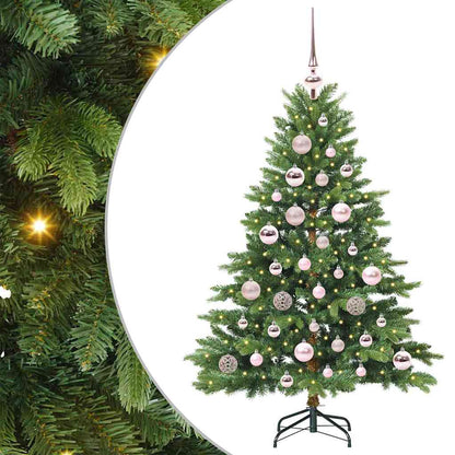 Konstgjord julgran med 150 LED-lampor Grön 120 cm PE och PVC