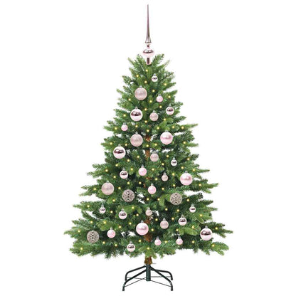 Konstgjord julgran med 150 LED-lampor Grön 120 cm PE och PVC