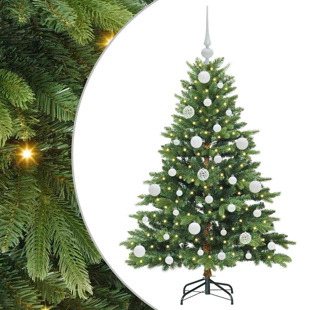 Konstgjord julgran med 150 LED-lampor Grön 120 cm PE och PVC