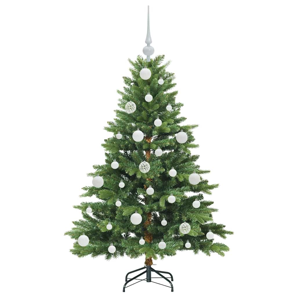 Konstgjord julgran med 150 LED-lampor Grön 120 cm PE och PVC