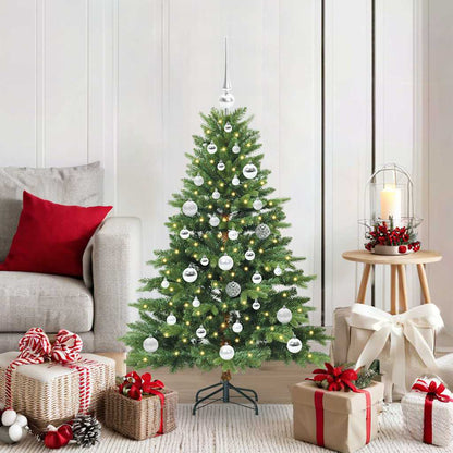 Konstgjord julgran med 150 LED-lampor Grön 120 cm PE och PVC