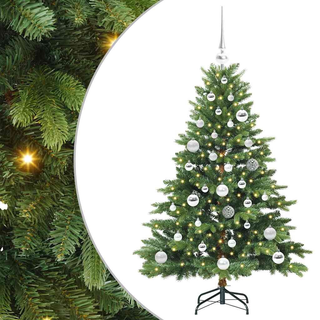 Konstgjord julgran med 150 LED-lampor Grön 120 cm PE och PVC