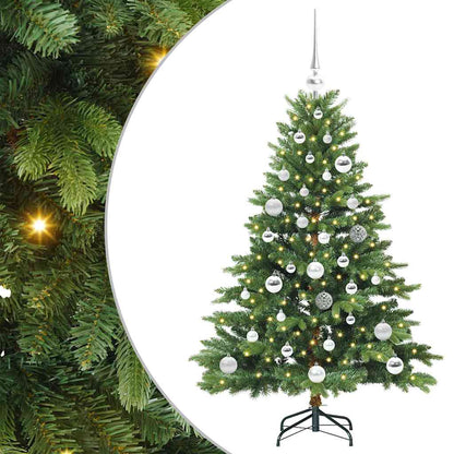 Konstgjord julgran med 150 LED-lampor Grön 120 cm PE och PVC