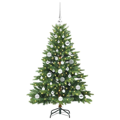 Konstgjord julgran med 150 LED-lampor Grön 120 cm PE och PVC