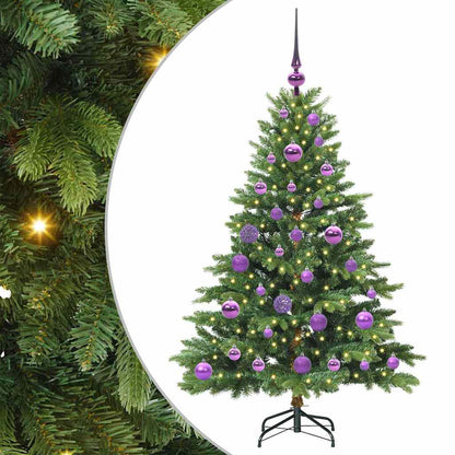 Konstgjord julgran med 150 LED-lampor Grön 120 cm PE och PVC