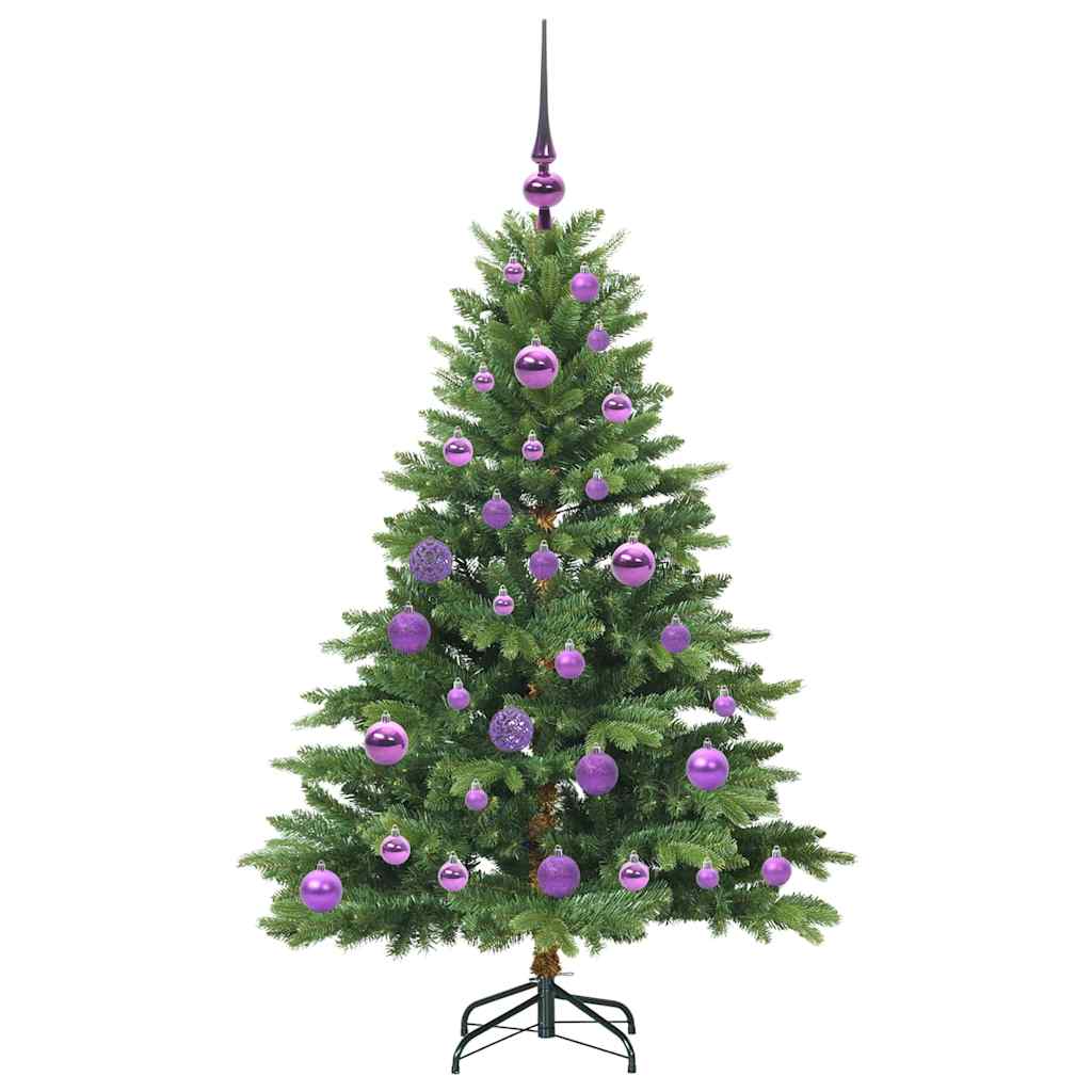 Konstgjord julgran med 150 LED-lampor Grön 120 cm PE och PVC
