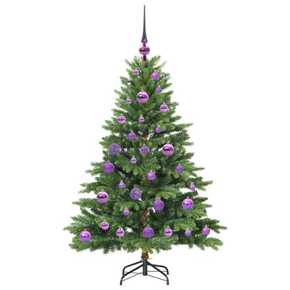 Konstgjord julgran med 150 LED-lampor Grön 120 cm PE och PVC