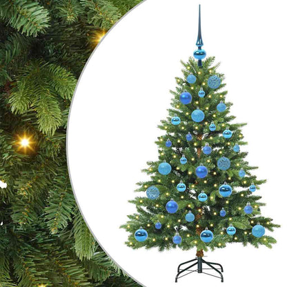 Konstgjord julgran med 150 LED-lampor Grön 120 cm PE och PVC