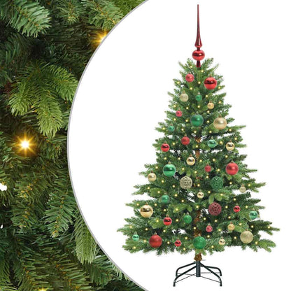 Konstgjord julgran med 150 LED-lampor Grön 120 cm PE och PVC