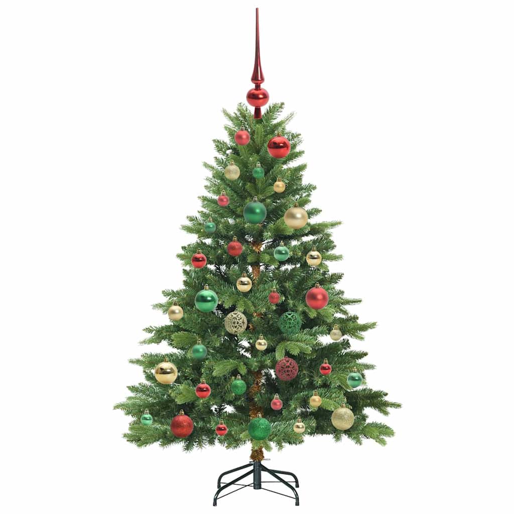Konstgjord julgran med 150 LED-lampor Grön 120 cm PE och PVC