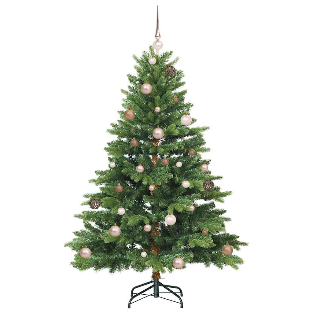 Konstgjord julgran med 150 LED-lampor Grön 150 cm PE och PVC