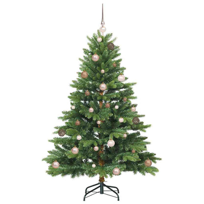 Konstgjord julgran med 150 LED-lampor Grön 150 cm PE och PVC
