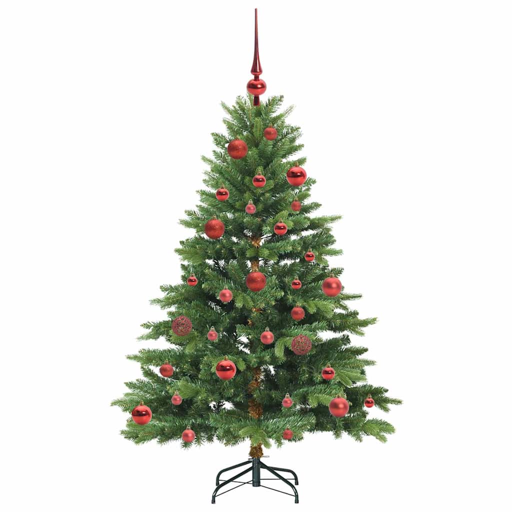 Konstgjord julgran med 150 LED-lampor Grön 150 cm PE och PVC