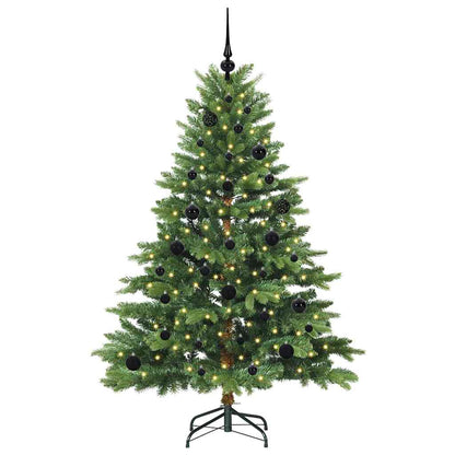 Konstgjord julgran med 150 LED-lampor Grön 150 cm PE och PVC