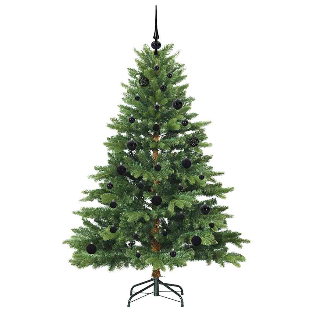 Konstgjord julgran med 150 LED-lampor Grön 150 cm PE och PVC