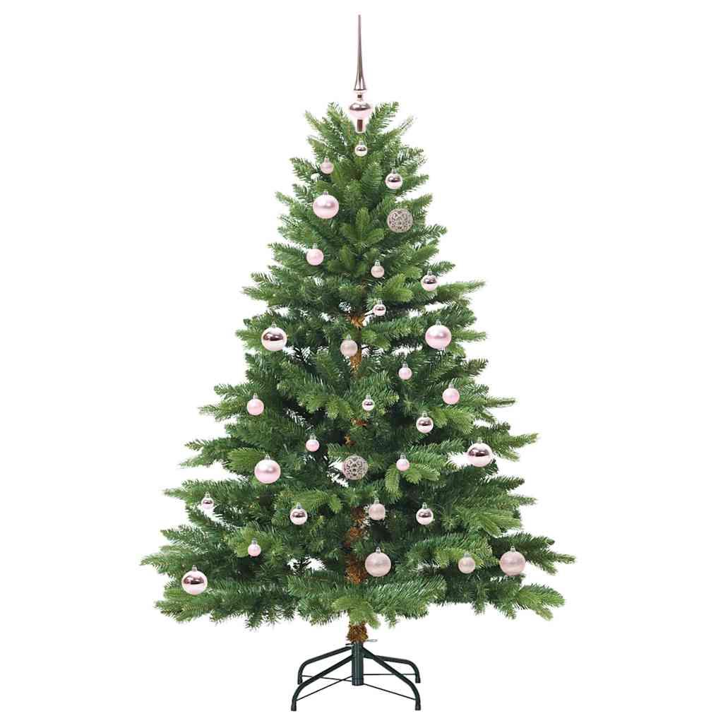 Konstgjord julgran med 150 LED-lampor Grön 150 cm PE och PVC