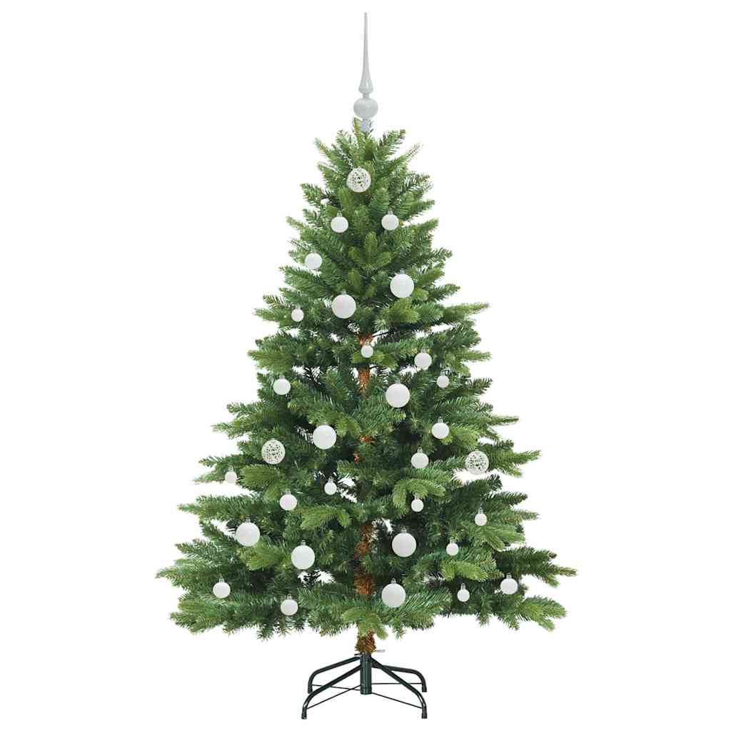 Konstgjord julgran med 150 LED-lampor Grön 150 cm PE och PVC