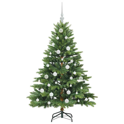 Konstgjord julgran med 150 LED-lampor Grön 150 cm PE och PVC