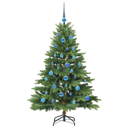 Konstgjord julgran med 150 LED-lampor Grön 150 cm PE och PVC