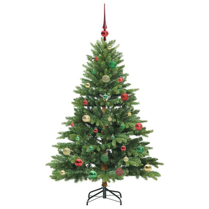 Konstgjord julgran med 150 LED-lampor Grön 150 cm PE och PVC