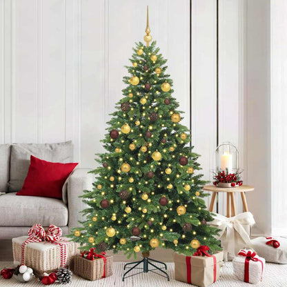 Konstgjord julgran med 300 LED-lampor Grön 180 cm PE och PVC