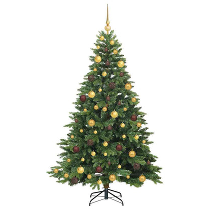 Konstgjord julgran med 300 LED-lampor Grön 180 cm PE och PVC