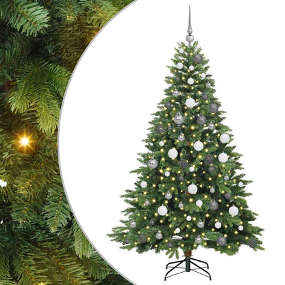 Konstgjord julgran med 300 LED-lampor Grön 180 cm PE och PVC