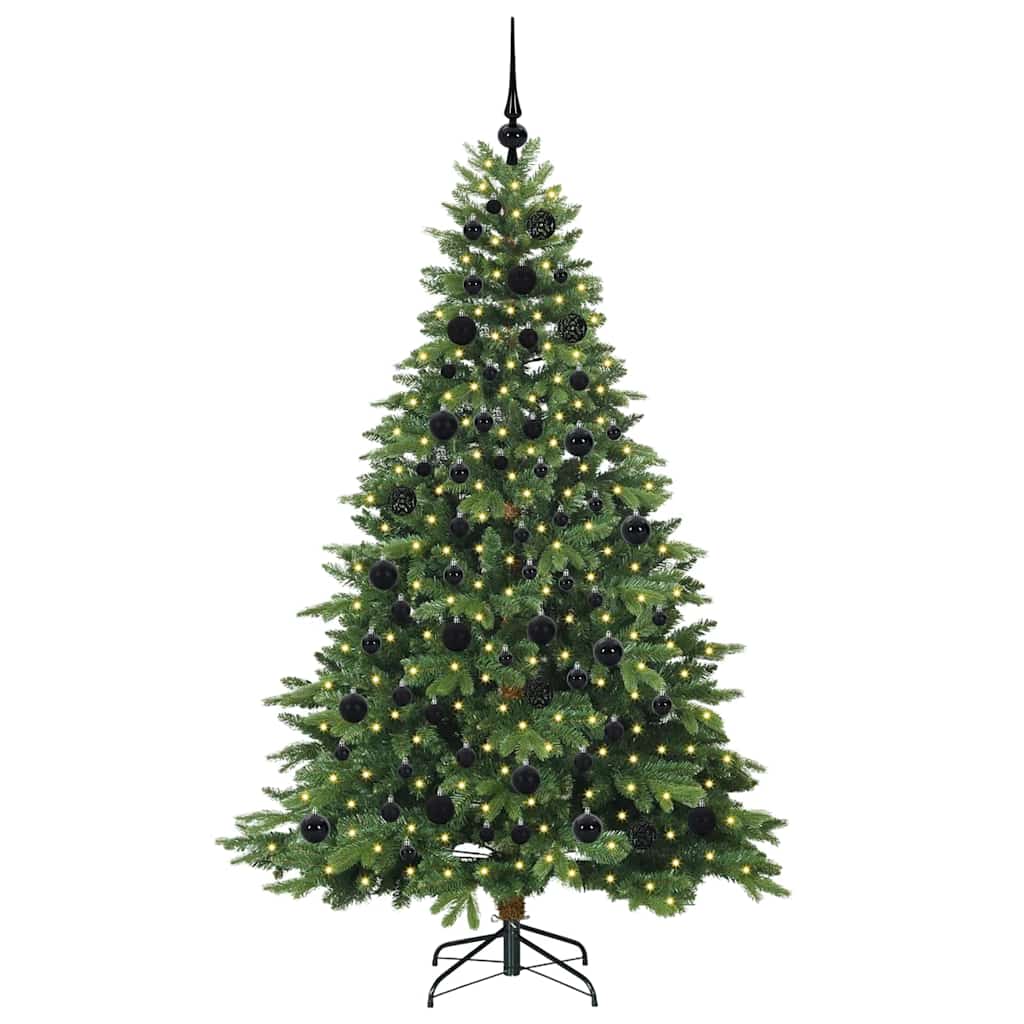 Konstgjord julgran med 300 LED-lampor Grön 180 cm PE och PVC