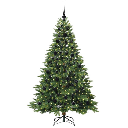 Konstgjord julgran med 300 LED-lampor Grön 180 cm PE och PVC
