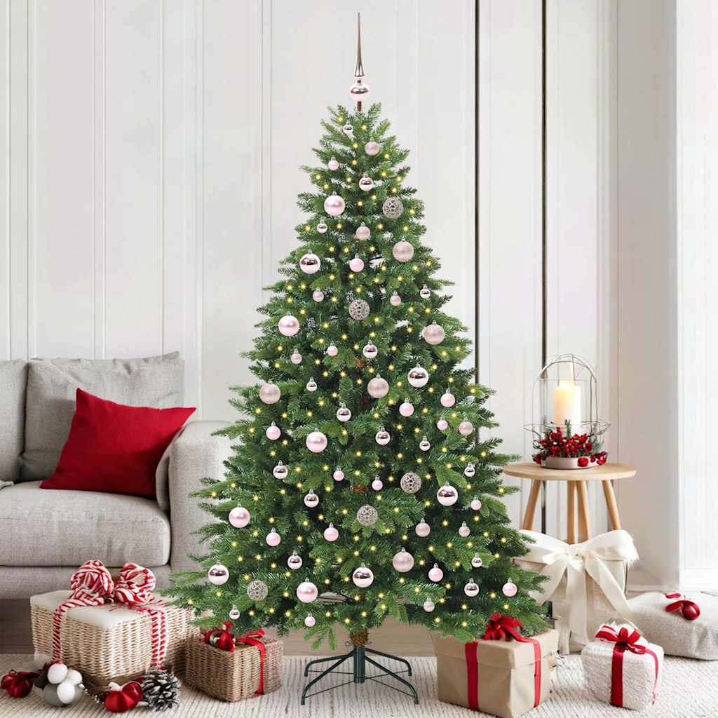Konstgjord julgran med 300 LED-lampor Grön 180 cm PE och PVC