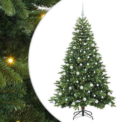 Konstgjord julgran med 300 LED-lampor Grön 180 cm PE och PVC