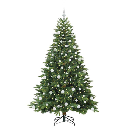Konstgjord julgran med 300 LED-lampor Grön 180 cm PE och PVC