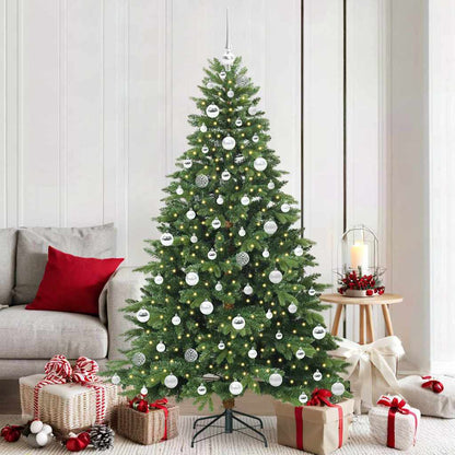 Konstgjord julgran med 300 LED-lampor Grön 180 cm PE och PVC