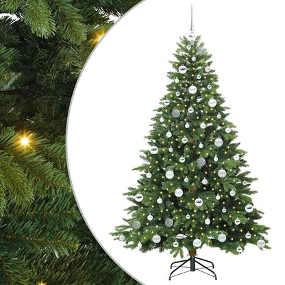 Konstgjord julgran med 300 LED-lampor Grön 180 cm PE och PVC