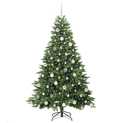 Konstgjord julgran med 300 LED-lampor Grön 180 cm PE och PVC