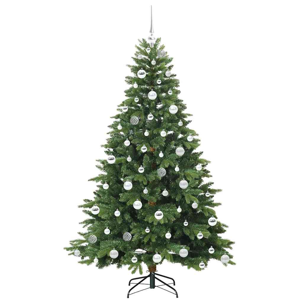 Konstgjord julgran med 300 LED-lampor Grön 180 cm PE och PVC