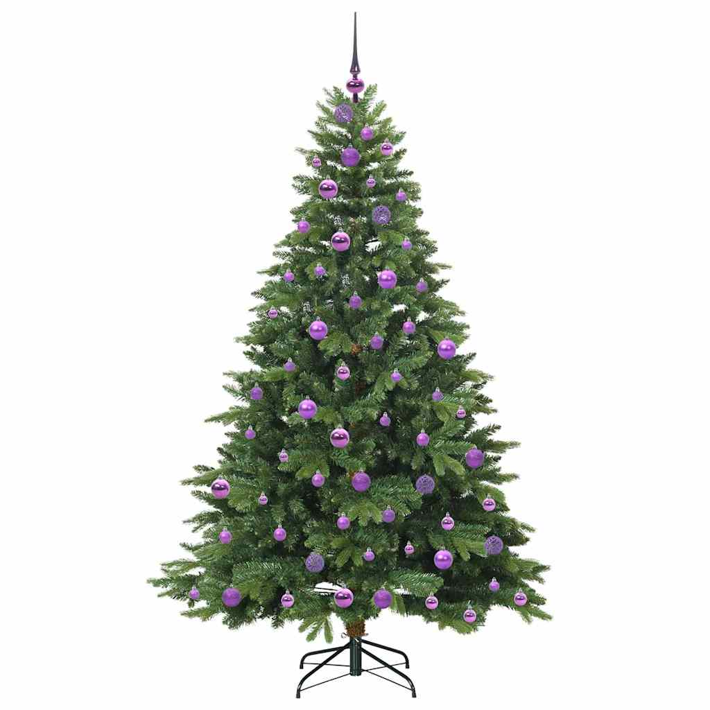 Konstgjord julgran med 300 LED-lampor Grön 180 cm PE och PVC