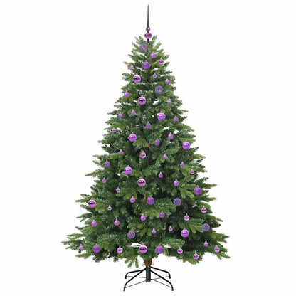 Konstgjord julgran med 300 LED-lampor Grön 180 cm PE och PVC