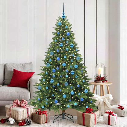 Konstgjord julgran med 300 LED-lampor Grön 180 cm PE och PVC