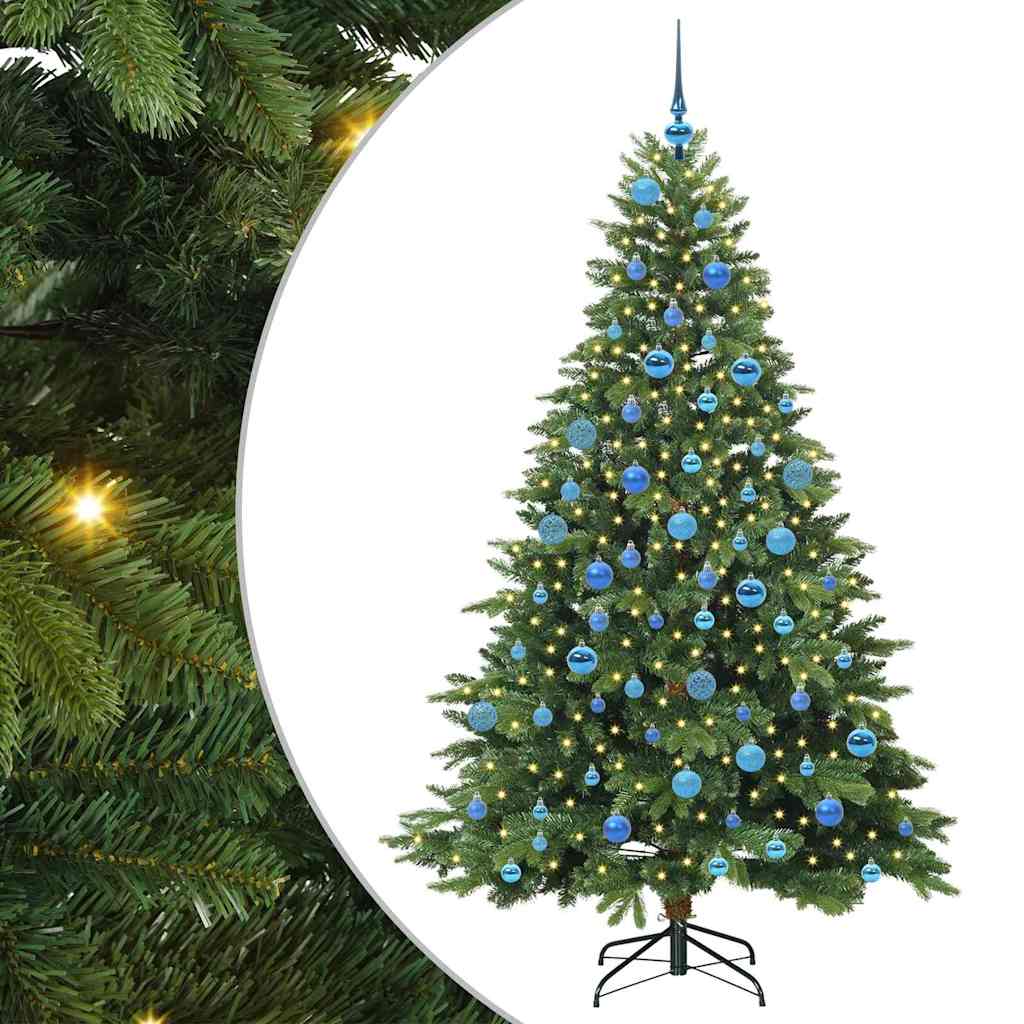 Konstgjord julgran med 300 LED-lampor Grön 180 cm PE och PVC