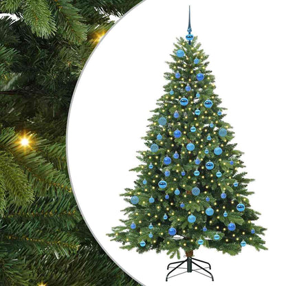 Konstgjord julgran med 300 LED-lampor Grön 180 cm PE och PVC