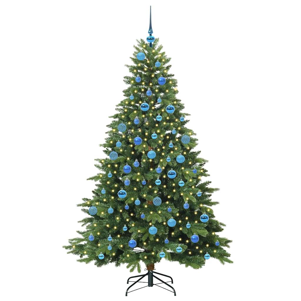 Konstgjord julgran med 300 LED-lampor Grön 180 cm PE och PVC