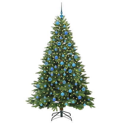 Konstgjord julgran med 300 LED-lampor Grön 180 cm PE och PVC