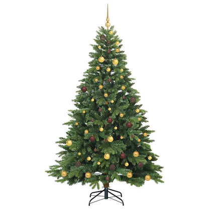 Konstgjord julgran med 300 LED-lampor Grön 210 cm PE och PVC
