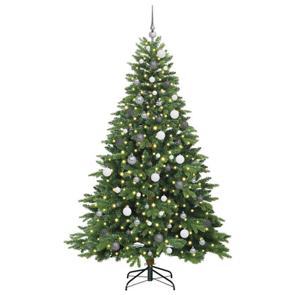 Konstgjord julgran med 300 LED-lampor Grön 210 cm PE och PVC